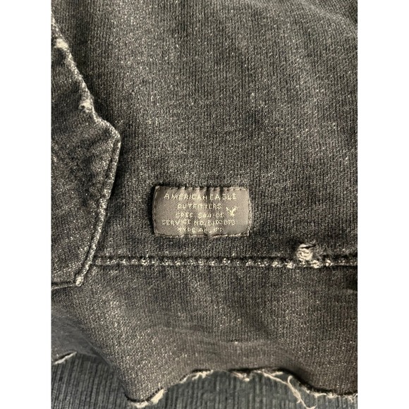 American Eagle Outfitters Men's Distressed Gray Hoodie Sweatshirt L/G/G - Picture 4 of 6